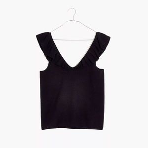 Madwell Ruffle Sweater Tank black nwt
